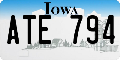 IA license plate ATE794