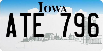 IA license plate ATE796