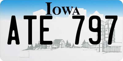 IA license plate ATE797