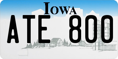 IA license plate ATE800