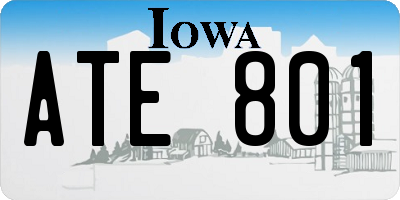 IA license plate ATE801