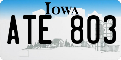 IA license plate ATE803