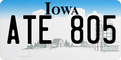 IA license plate ATE805