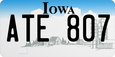 IA license plate ATE807