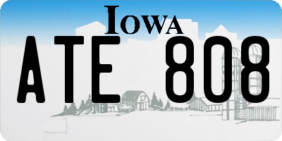 IA license plate ATE808