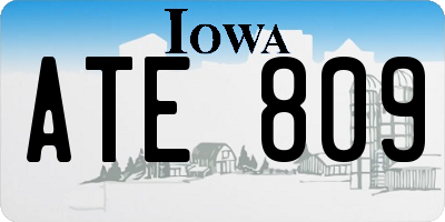 IA license plate ATE809