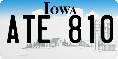 IA license plate ATE810