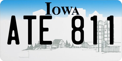 IA license plate ATE811