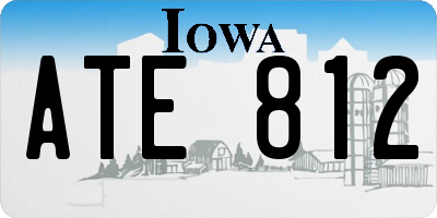 IA license plate ATE812
