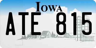 IA license plate ATE815