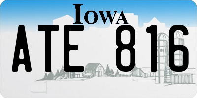 IA license plate ATE816