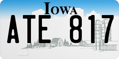 IA license plate ATE817