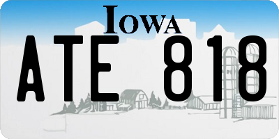 IA license plate ATE818