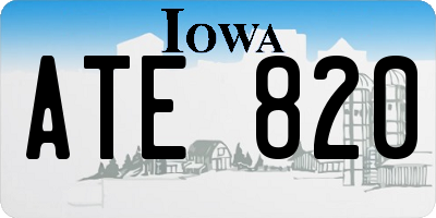 IA license plate ATE820