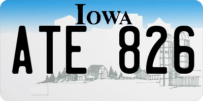 IA license plate ATE826