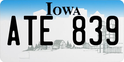 IA license plate ATE839