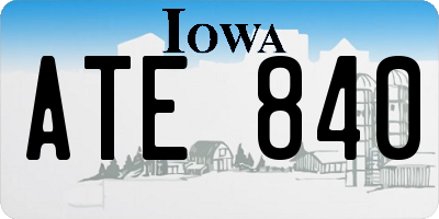 IA license plate ATE840
