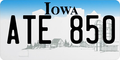 IA license plate ATE850