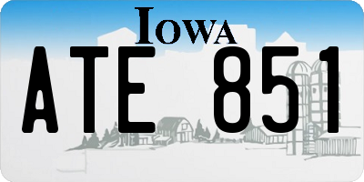 IA license plate ATE851