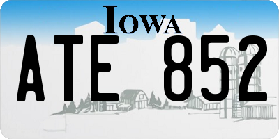 IA license plate ATE852