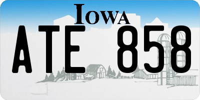 IA license plate ATE858