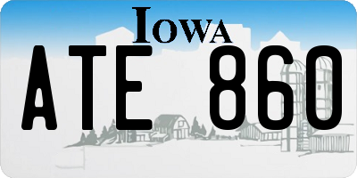 IA license plate ATE860