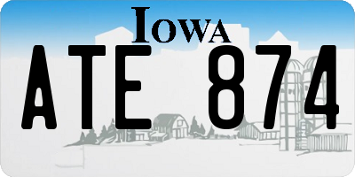 IA license plate ATE874