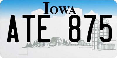 IA license plate ATE875