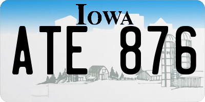 IA license plate ATE876