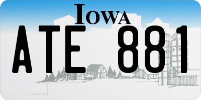 IA license plate ATE881