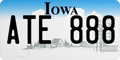 IA license plate ATE888