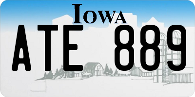 IA license plate ATE889