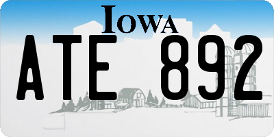 IA license plate ATE892
