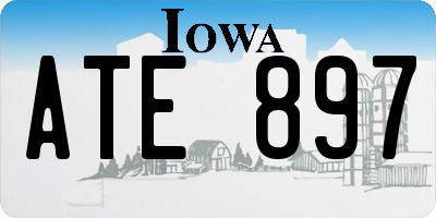 IA license plate ATE897