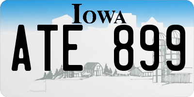 IA license plate ATE899