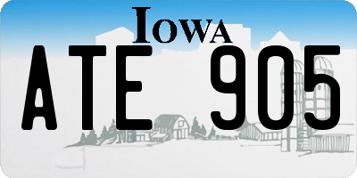 IA license plate ATE905