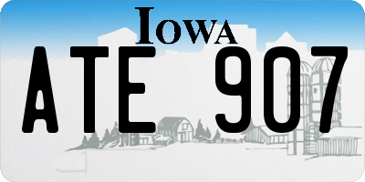 IA license plate ATE907