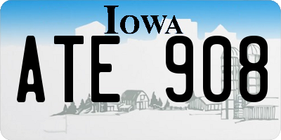 IA license plate ATE908