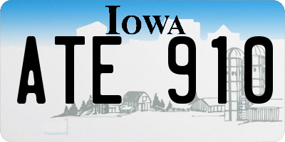 IA license plate ATE910