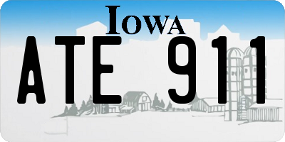 IA license plate ATE911