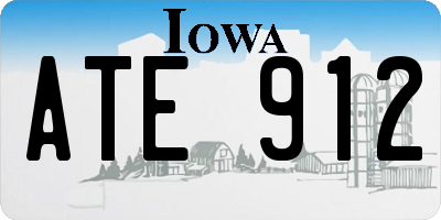 IA license plate ATE912