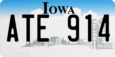 IA license plate ATE914