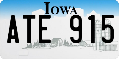 IA license plate ATE915