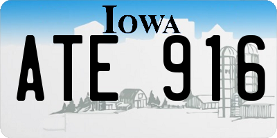 IA license plate ATE916