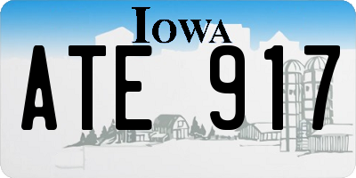 IA license plate ATE917