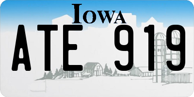 IA license plate ATE919