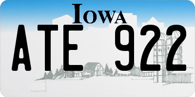 IA license plate ATE922