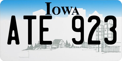 IA license plate ATE923