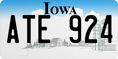 IA license plate ATE924