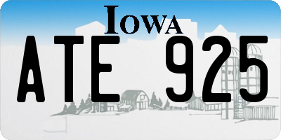 IA license plate ATE925
